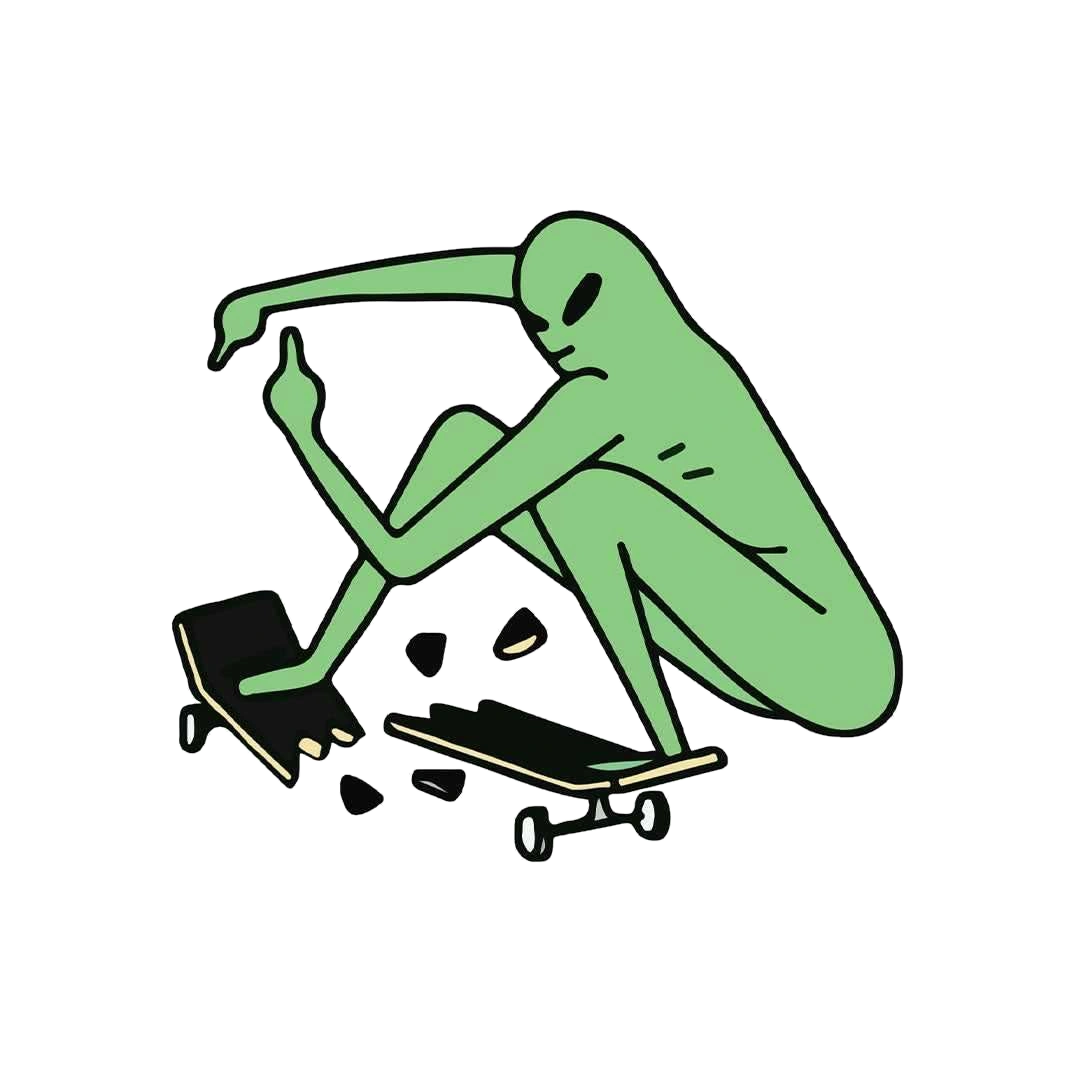 Alien On Skateboard Sticker